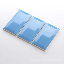 75X150mm Bevel Edge Modern Ceramic Subway Tile Blue